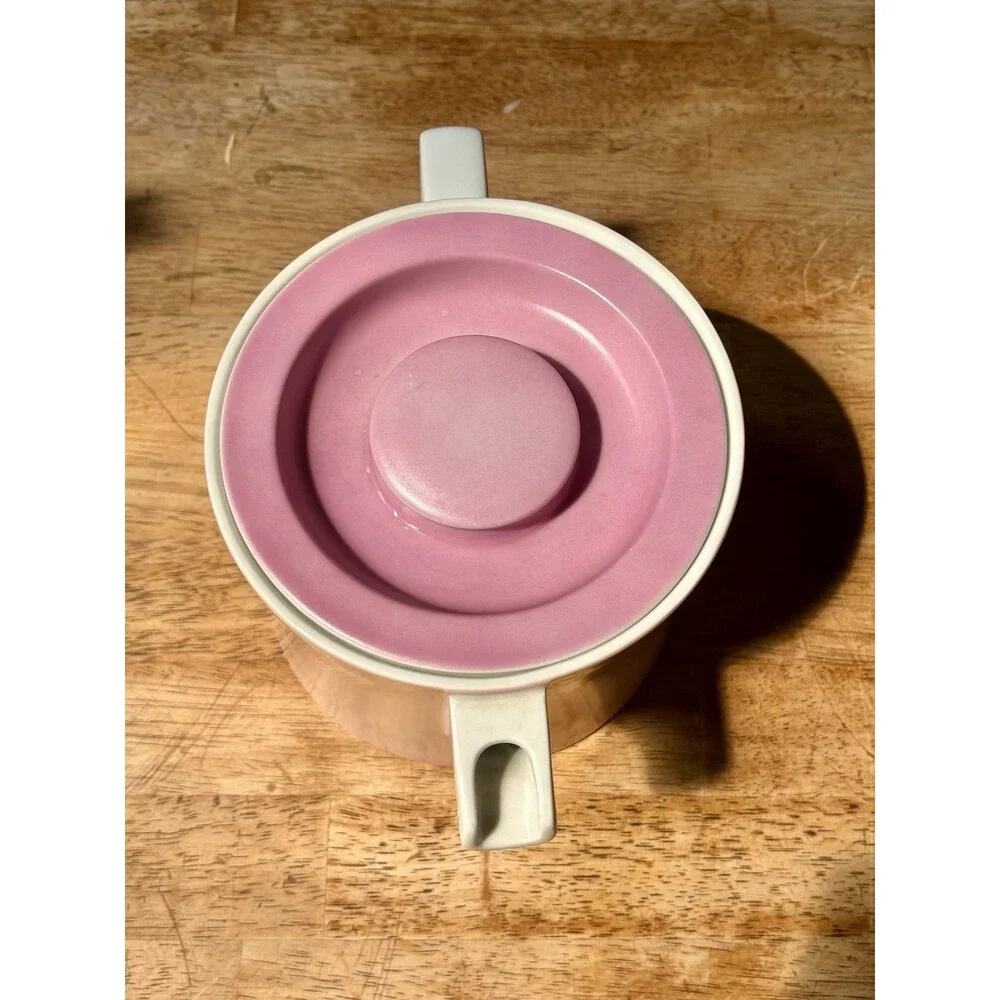 Vintage Block Chromatics Pink Porcelain Teapot w/Lid Arzberg Germany MCM
